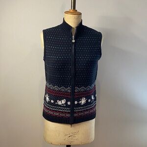 Vintage Northern Reflections Fair Isle Zip Vest | Made in Canada